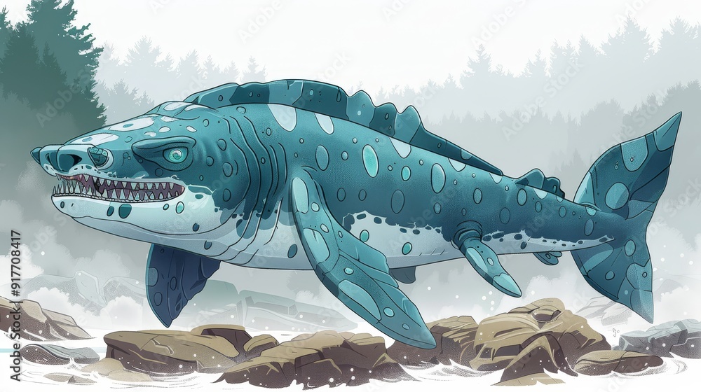 custom made wallpaper toronto digitalAncient Sea Monster Illustration