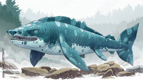 Wallpaper Mural Ancient Sea Monster Illustration Torontodigital.ca