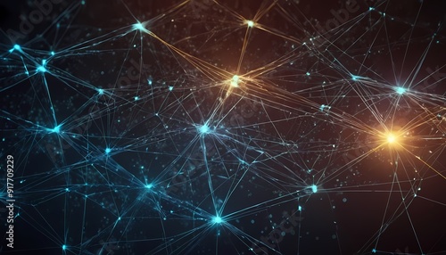 Wallpaper Mural network background with big data collection dark blue background. Digital 5 Torontodigital.ca