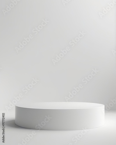 3D White Balanced Podium on Light White Background for Product Showcase. Made with Generative AI Technology photo