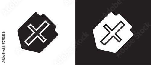 Shield icon, flat simple weapon icon. Adventure and war game icon. Sword and rapier vector illustration on black and white background. Eps10