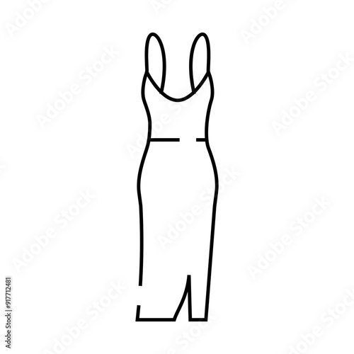 evening party dress line icon vector. evening party dress sign. isolated contour symbol black illustration