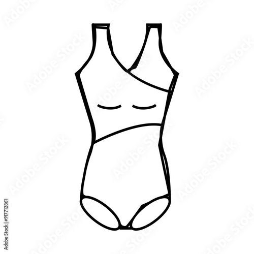 beachwear one-piece line icon vector. beachwear one-piece sign. isolated contour symbol black illustration