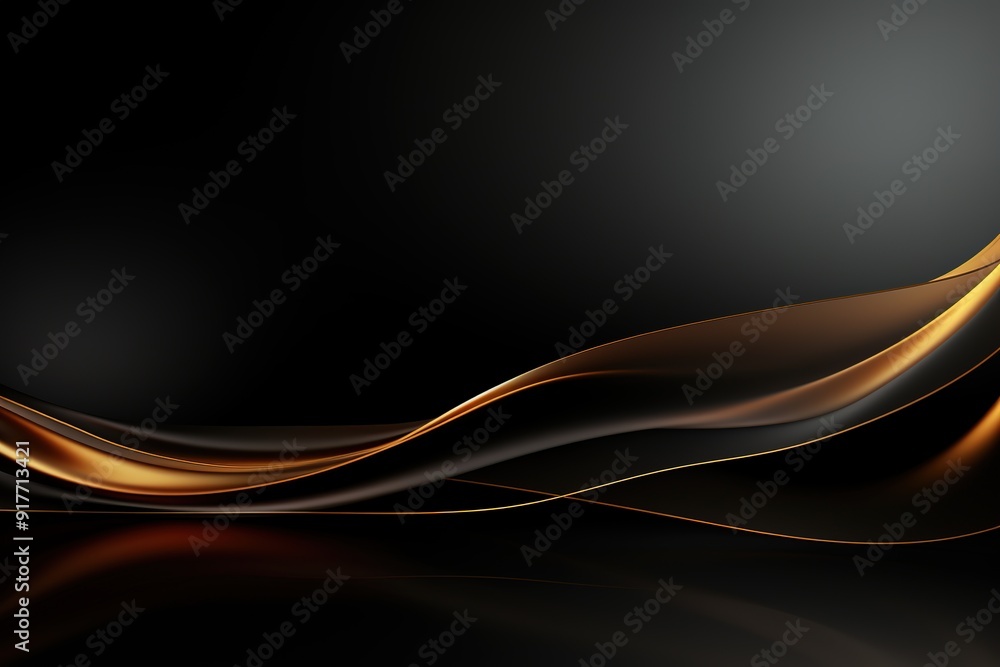 Abstract black and gold background with wavy lines. Abstract black and gold background with wavy lines.