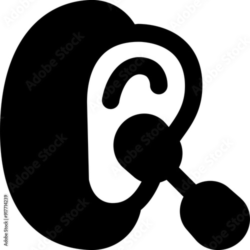 UI cotton swabs Vector Icon Illustration. Glyph Style