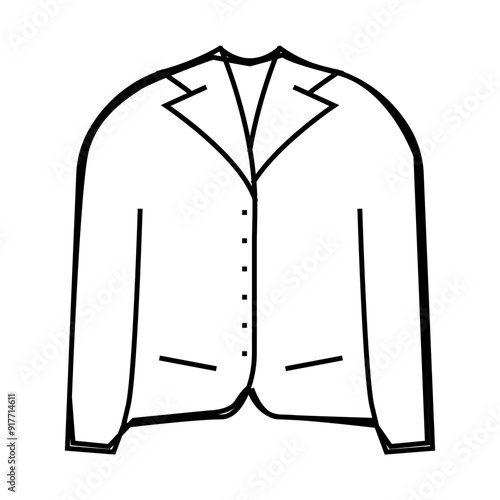 jacket clothes line icon vector. jacket clothes sign. isolated contour symbol black illustration