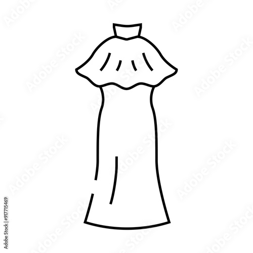 dresses evening gowns garment line icon vector. dresses evening gowns garment sign. isolated contour symbol black illustration