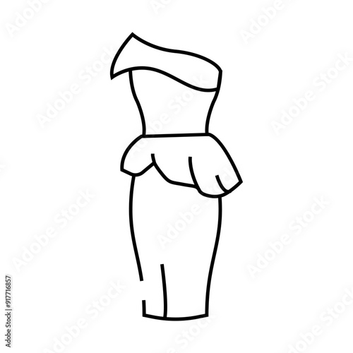 dresses cocktail line icon vector. dresses cocktail sign. isolated contour symbol black illustration