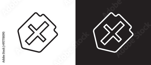 Shield icon in line shape, simple weapon icon. Adventure and war game icon. Sword and rapier vector illustration on black and white background. Eps10
