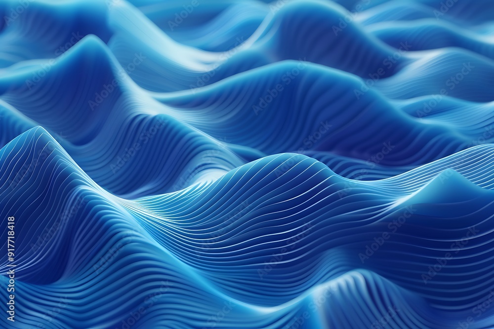 Obraz premium Abstract Blue Wave Pattern