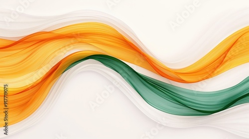 Flowing Indian Tricolour Abstract National Flag Design for Patriotic Themes