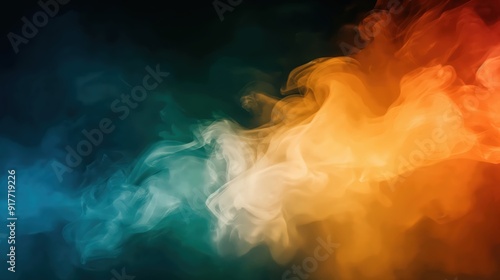 Indian Flag Colours Abstract Smoky Swirls in Saffron, White, and Green for Artistic Patriotic Designs