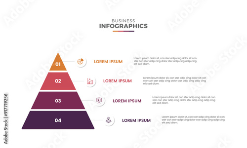 Modern colorful multipurpose business tringle unique infographic template design for presentation
