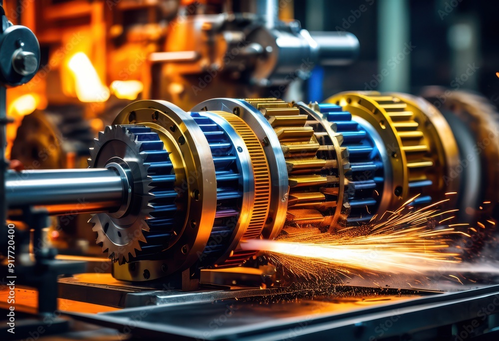 Obraz premium dynamic display robust machinery action highlighting innovation progress technology engineering, equipment, tools, machines, automation, performance