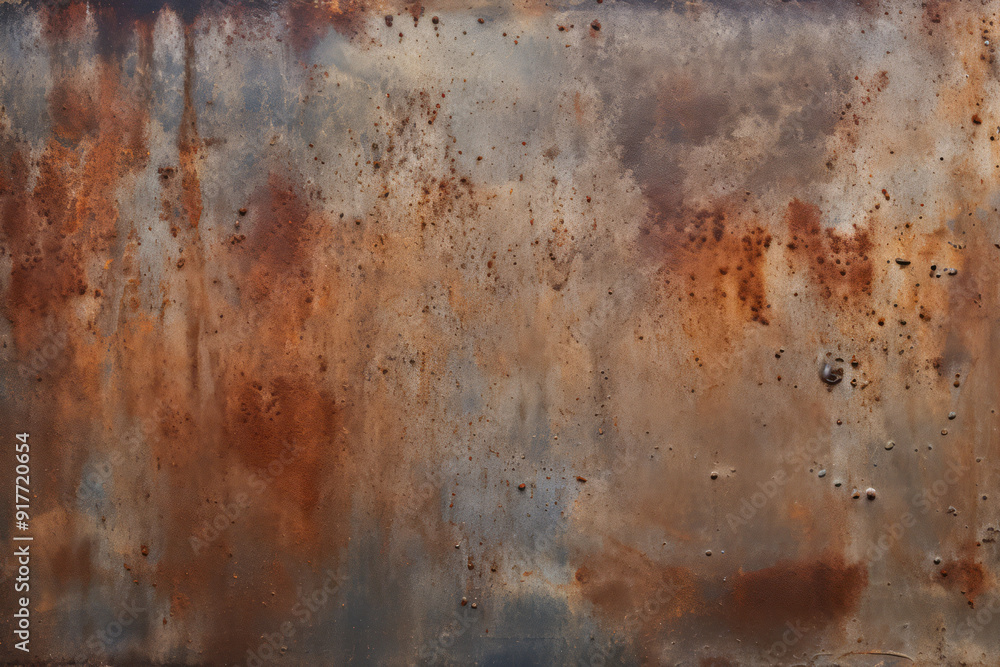 Processed collage of old rusty metal sheet texture in daylight. Background for banner
