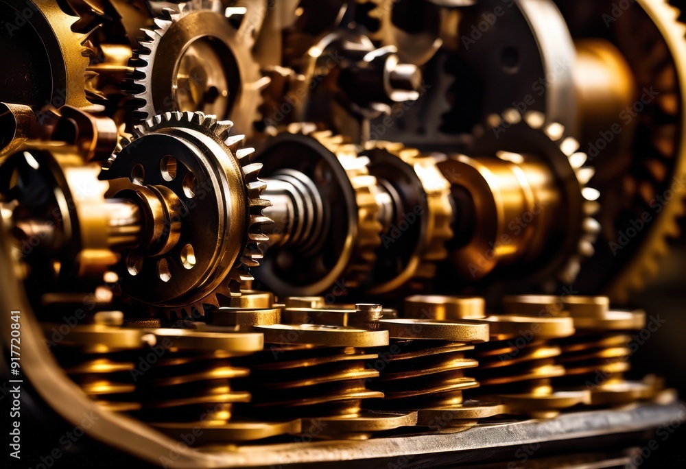 Fototapeta premium intricate machinery close views highlighting robust design functionality, assembly, automation, calibration, component, configuration, control, circuit