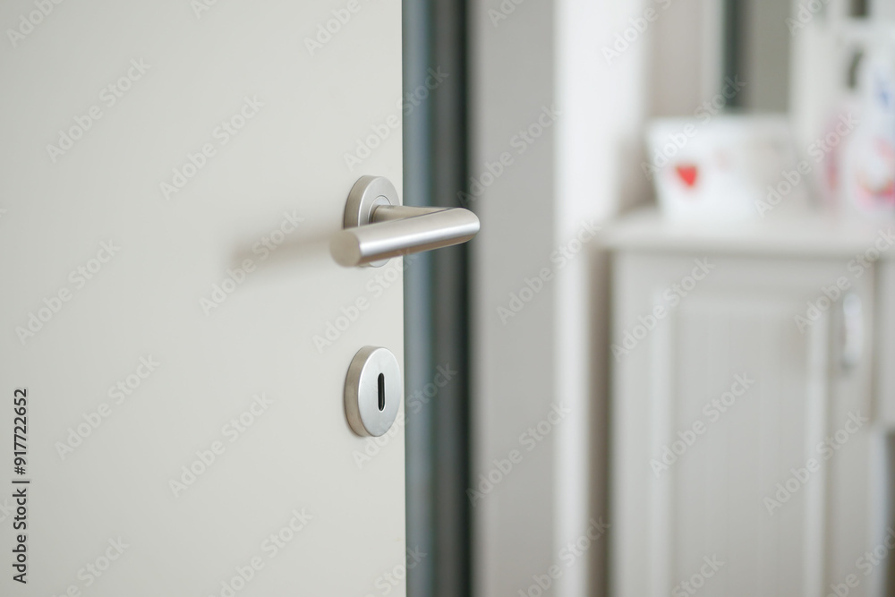 open door concept with Door handle and blur interior room background, open door concept with Door handle and blur interior room background,