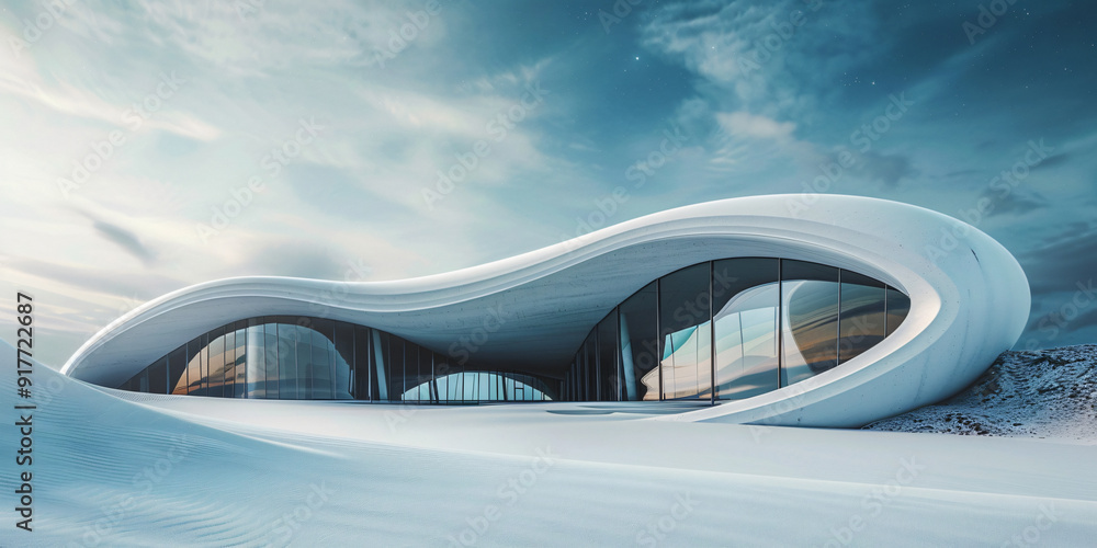 Fototapeta premium Modern high-end villa building scene background