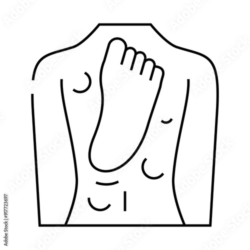 back and leg shiatsu line icon vector. back and leg shiatsu sign. isolated contour symbol black illustration