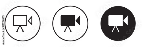 Video call icon set. Video camera related icons.