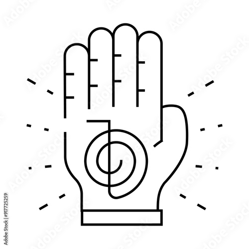 reiki massage line icon vector. reiki massage sign. isolated contour symbol black illustration