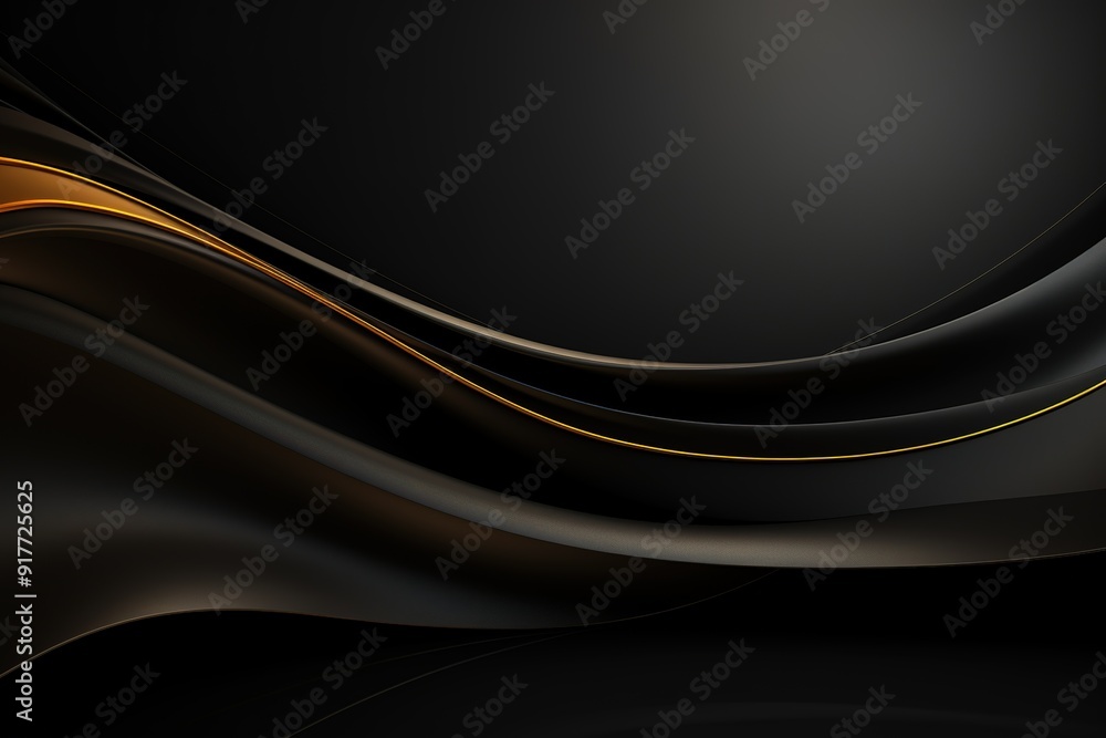 Abstract black and gold wavy background with copy space. Abstract black and gold wavy background with copy space.