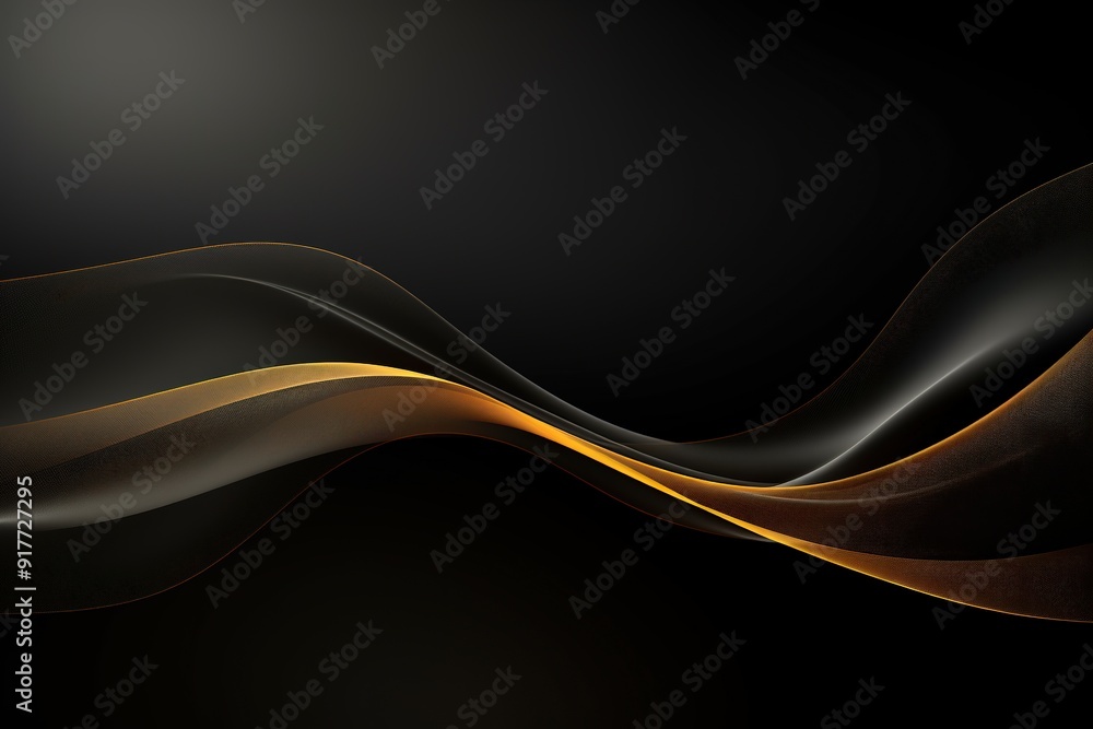 Abstract black and gold wavy background with copy space. Abstract black and gold wavy background with copy space.