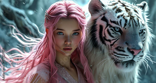 girl and tiger