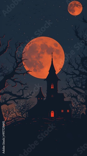 halloween background with castle