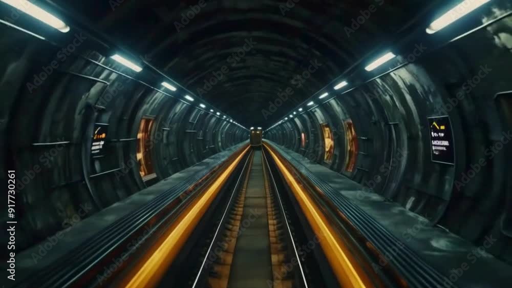 subway train in the tunnel subway train in the tunnel
