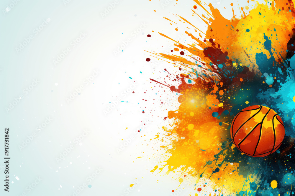 generated Illustration basketball background with a ball generated Illustration basketball background with a ball