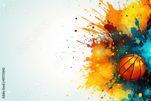 generated Illustration basketball background with a ball