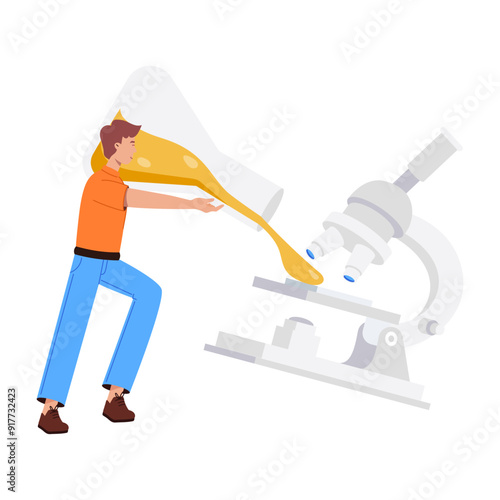 Character based flat illustration of lab research 

