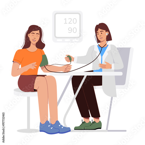 A flat illustration of bp monitoring 

