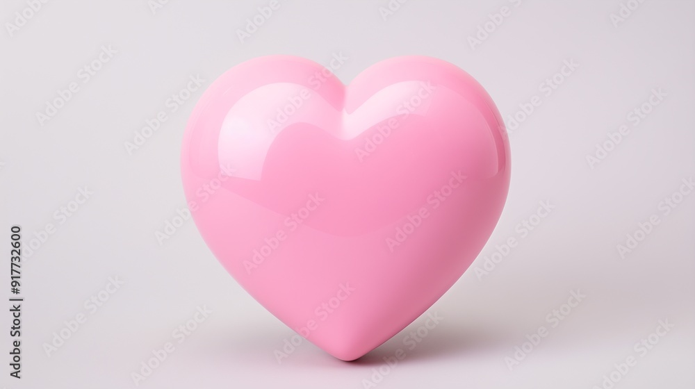 Glossy Pink Heart Shaped Balloon on White Background - Perfect for Valentine's Day or Romantic Occasions Glossy Pink Heart Shaped Balloon on White Background - Perfect for Valentine's Day or Romantic Occasions
