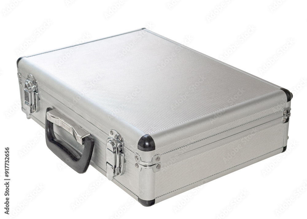 Aluminum suitcase isolated on a white Aluminum suitcase isolated on a white