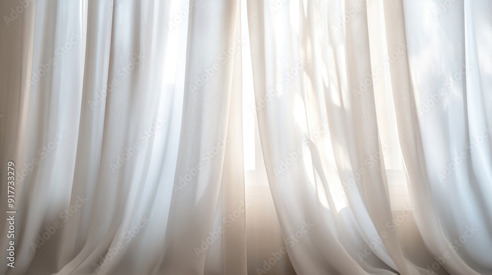 Fototapeta premium Soft white curtains background for graphic design or wallpaper.