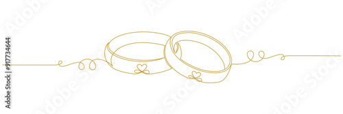 continuous line wedding ring ...