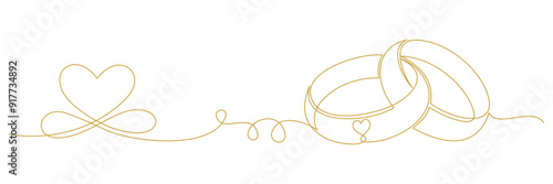 continuous line wedding ring ...