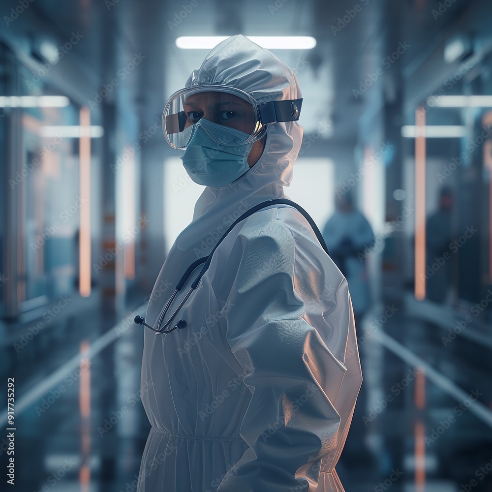ai generative man wearing full PPE ai generative man wearing full PPE