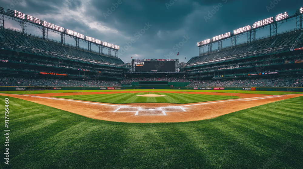 Fototapeta premium Wide shot of the baseball field 