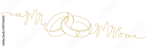 continuous line wedding ring ...