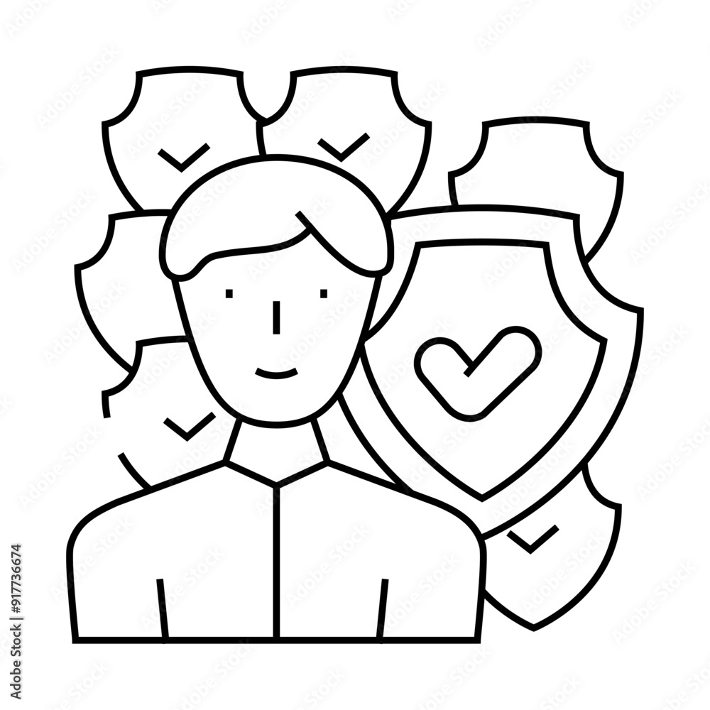 protection of deal line icon vector. protection of deal sign. isolated contour symbol black illustration protection of deal line icon vector. protection of deal sign. isolated contour symbol black illustration