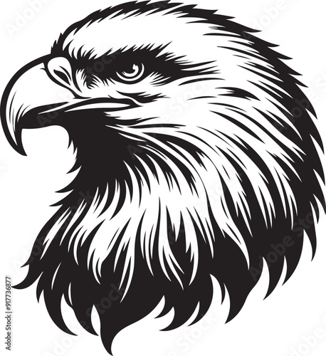 Eagle head vector style art drawing image for logo