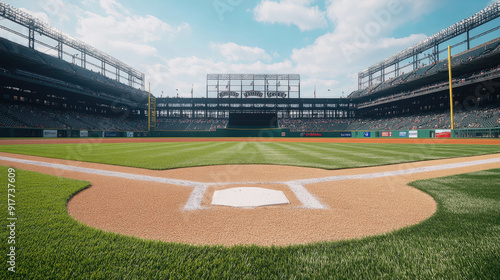 Wide shot of the baseball field 