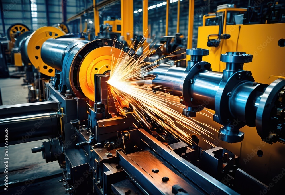dynamic industrial machinery showcasing productivity action engaging ...