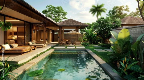 Wallpaper Mural house building Exterior and interior design featuring a tropical Torontodigital.ca