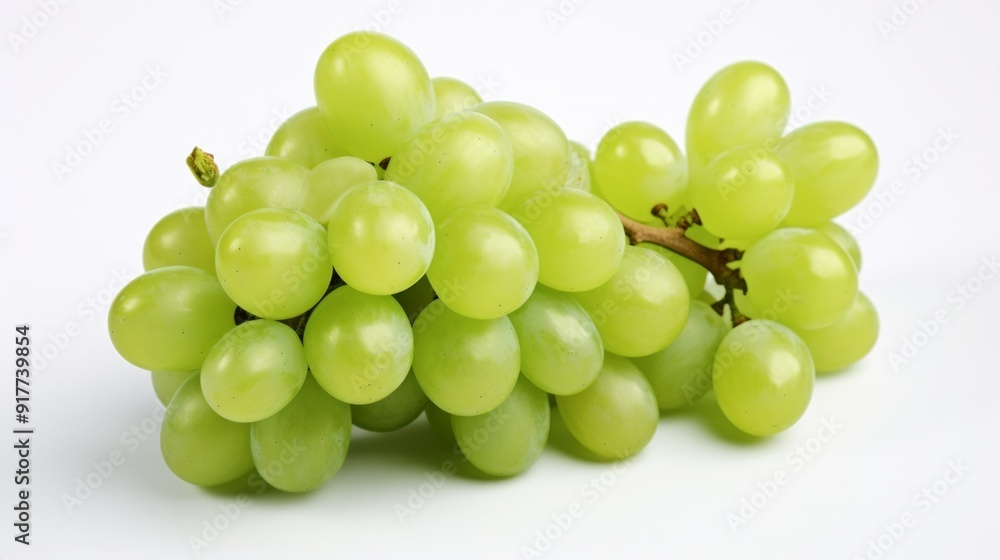 Shine green muscat grape isolated on white background. Neural network ai generated art Shine green muscat grape isolated on white background. Neural network ai generated art