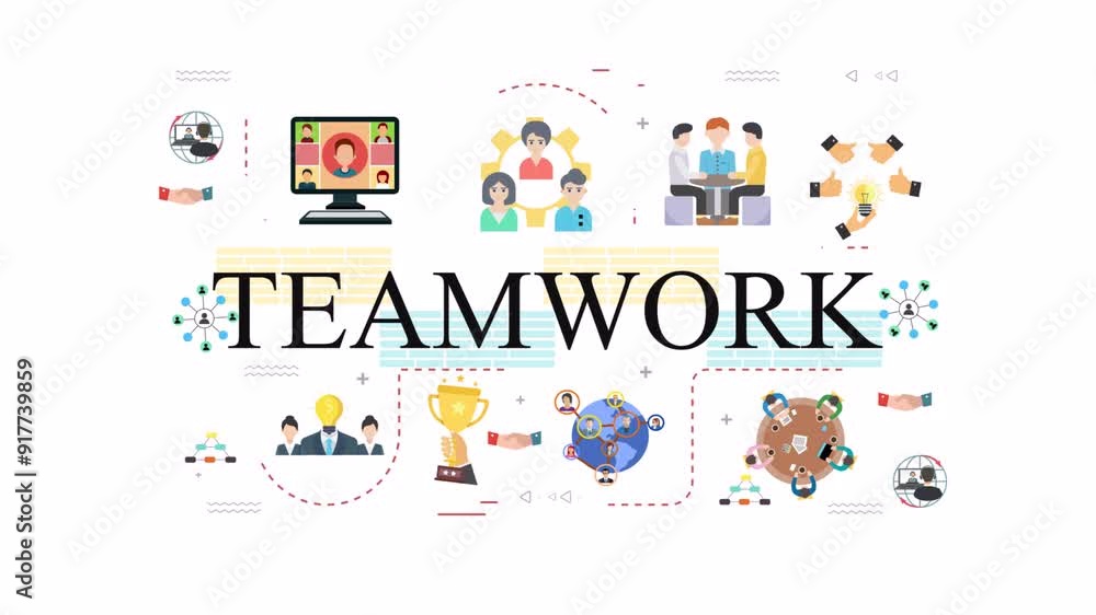 Business icons scattered to represent brand elements, ideal for marketing materials, presentations, websites, and social media graphics Business icons scattered to represent brand elements, ideal for marketing materials, presentations, websites, and social media graphics
