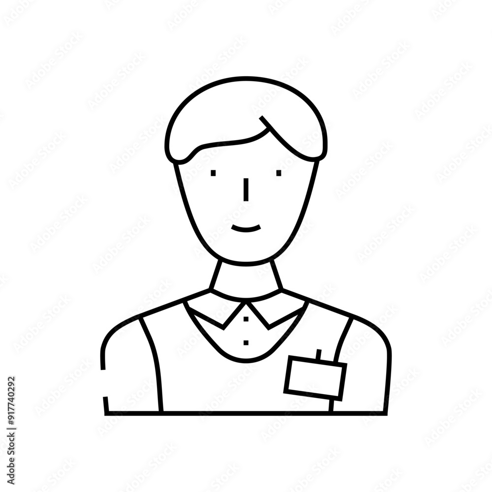 salesman store line icon vector. salesman store sign. isolated contour symbol black illustration salesman store line icon vector. salesman store sign. isolated contour symbol black illustration